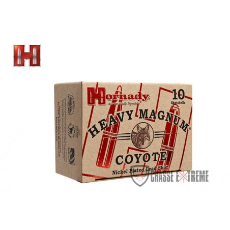 10 CHEVROTINES HORNADY HEAVY MAGNUM CAL 12/76 2/0 BUCKSHOT NICKELÉ COYOTE