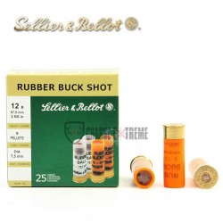 25 Cartouches S&B Rubber Buck Shot Chevrotine Caoutchouc cal.12x67,5 9gr