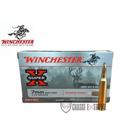20 Munitions WINCHESTER cal 7mm Rem Mag 175gr Power Point