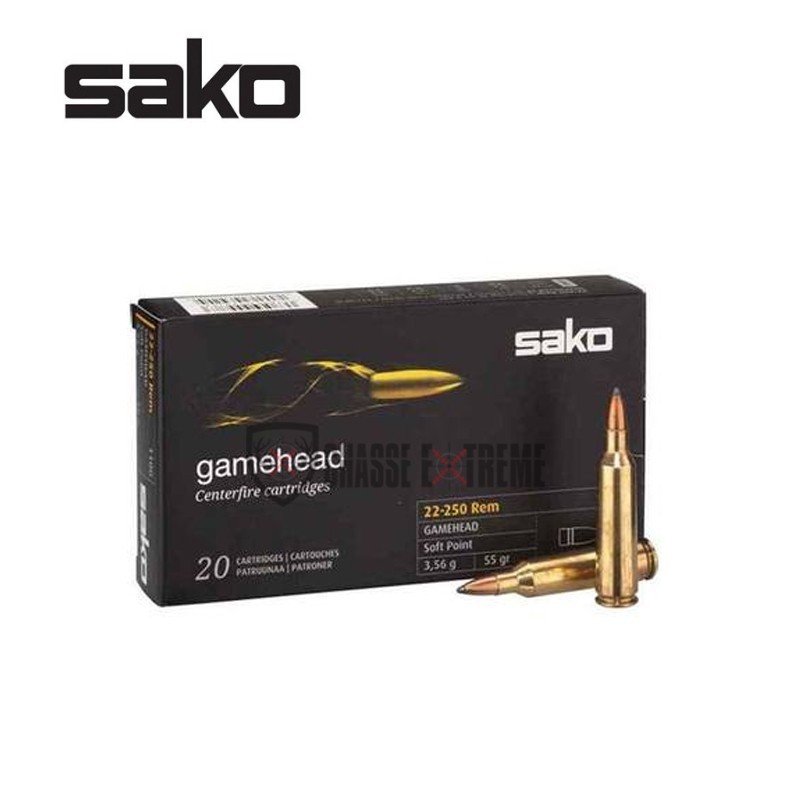 20 Munitions SAKO Gamehead Sp 22-250 Rem 55 Gr
