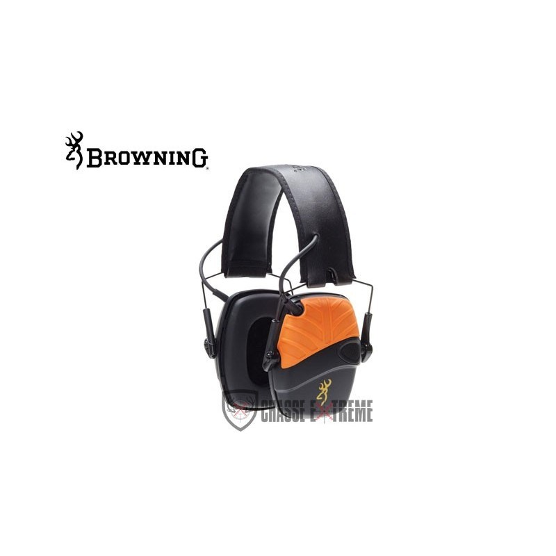 Casque de Protection Electronique BROWNING Xtra Protection Noir Orange