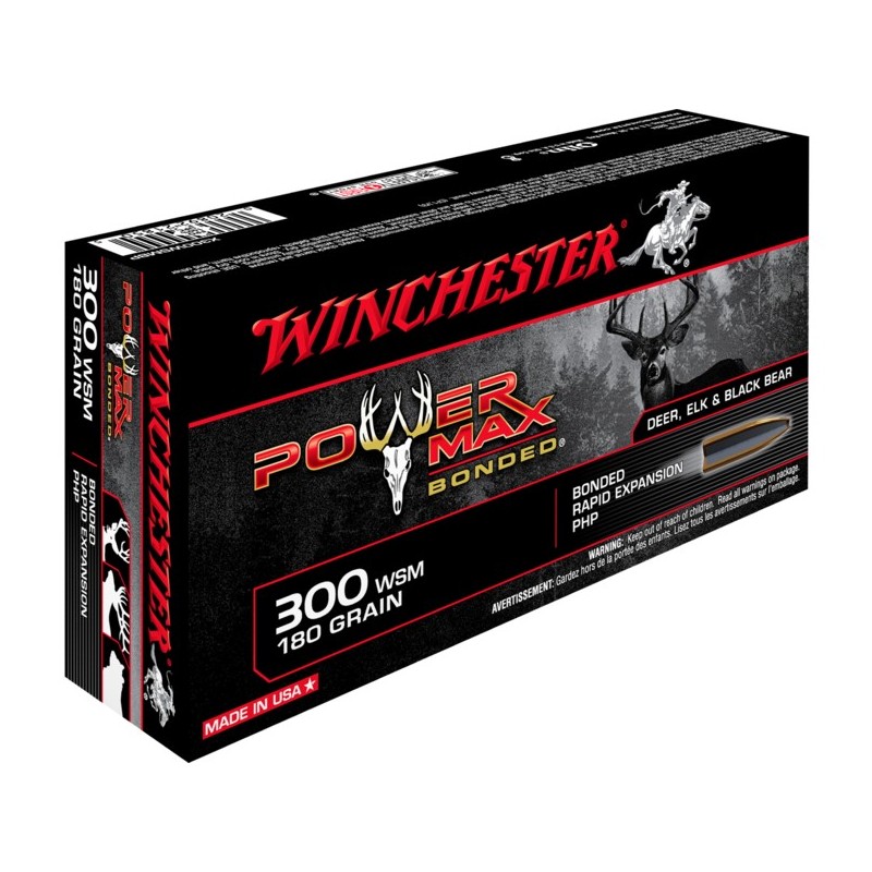 20 Munitions WINCHESTER cal 300 WSM 180gr Power Max Bonded